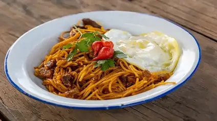 Macarrão de comitiva - Prato pantaneiro