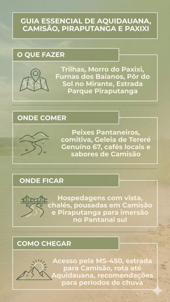o que fazer onde ficar e onde comer em aquidauana e no paxixi