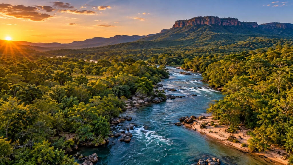 Turismo em Camisão e Piraputanga, representação ilustrativa da paisagem da Serra de Maracaju
